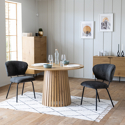 Set van 2 NILSA donkergrijze corduroy stoelen